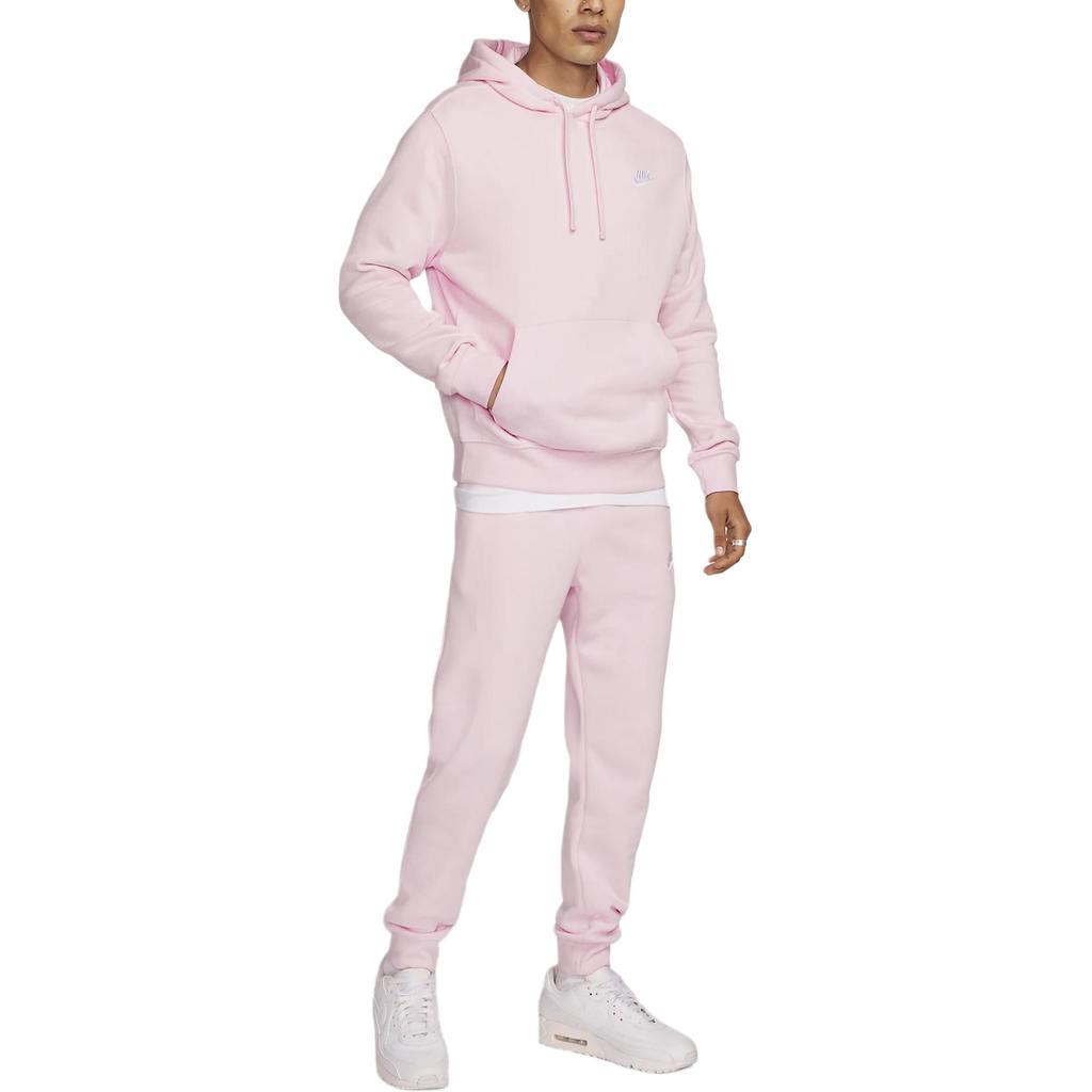 Nike Sportovní oblečení Club Solid Měkká Pohodlná Mikina přes hlavu Unisex Mikiny Světle růžová BV2654-663