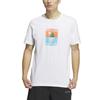 Adidas Round Neck Pullover Letter Print Short Sleeve T-Shirt Men Tops White IS0271