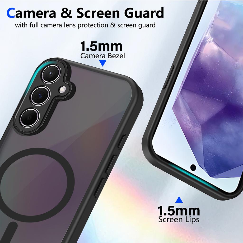 For Magsafe Matte Clear Case for Samsung S24 S25 S23 S22 Ultra Plus FE A56 A36 A55 A54 A53 A14 A35 A34 A16 A15 A26 A07 A17 Cover