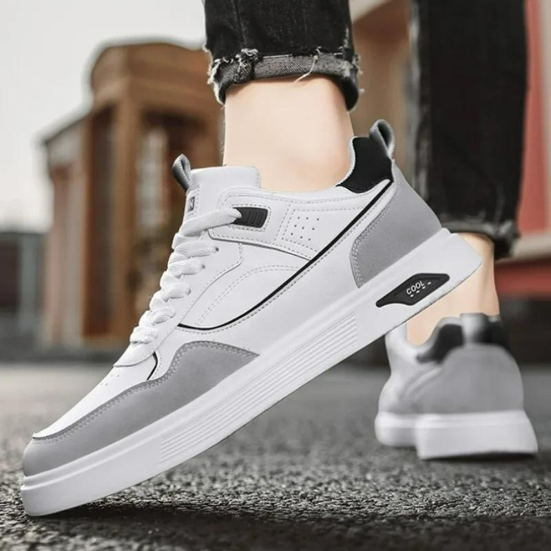 Baskets de mode pour hommes Chaussures décontractées légères Chaussures de course confortables d'extérieur pour hommes Lacets Plats Chaussures de sport décontractées