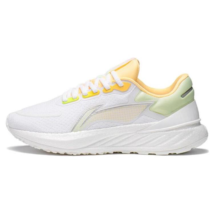 New LiNing YueYing 2.0 Cushioning Slip Resistant And Abrasion Resistant Low Top Running Shoes Women's White Green Orange ARHT002-1