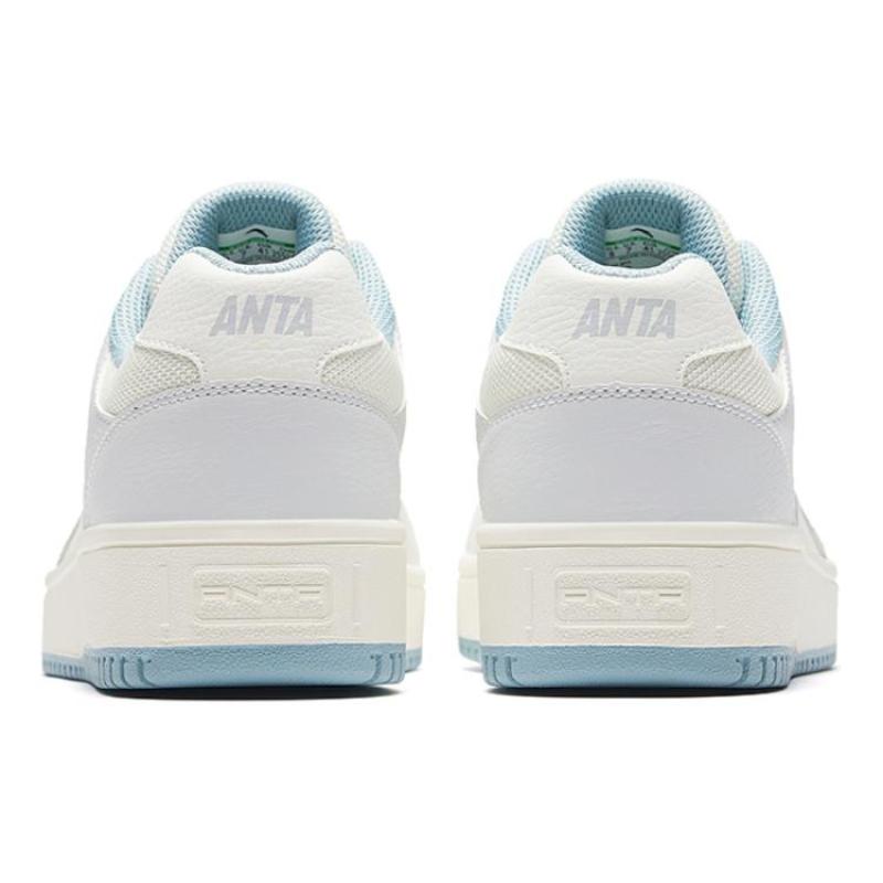 Anta Little Zero Feeling Slip Resistant, Abrasion Resistant, Lightweight Low Top Skateboard Shoes Men's White Blue Sneakers 912518068F-12