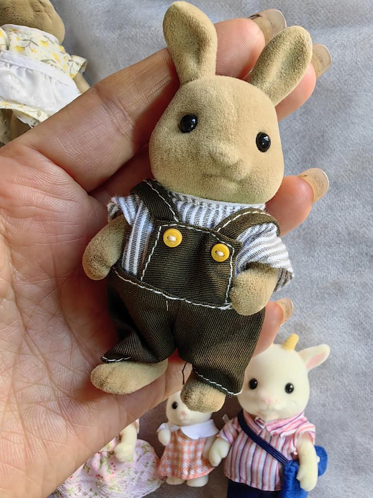 Non-Toxic Original Forest Animal Family 1:12 Dollhouse Furniture Mini Rabbit Bear Dog Cat Pets Dolls Figure Toy Dolls Kids Gifts
