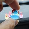 6/1 stuks Eenden Ornamenten Auto Kerstmuts Cartoon Lichtgevende Kleine Eend Ornamenten Nachtlichtgevend Hars Automobiele Decoratie Ornamenten