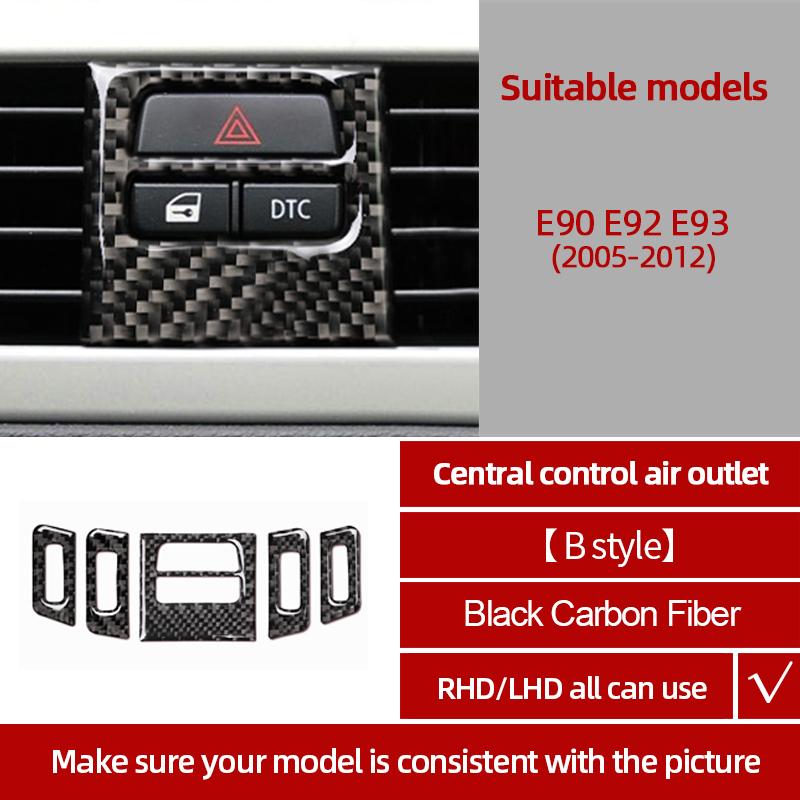 Kohlefaser Für BMW E90 E92 E93 2005-2012 Auto Mittelkonsole CD-Panel Verkleidung Aufkleber Tuning Abdeckung Dekor Auto Innenzubehör