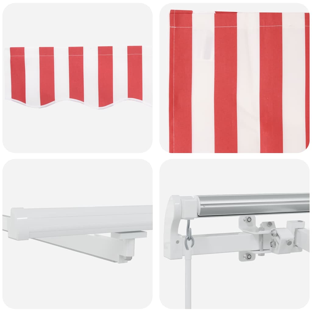 Retractable Awning Red and White 500 X 300 Cm