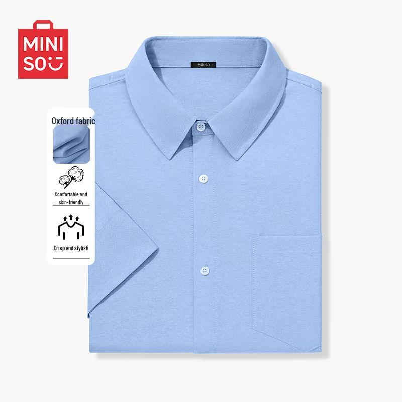 MINISO Men s Casual Relaxed Fit Long Sleeve Shirt M