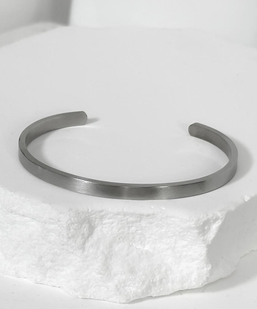 Blessed Bullet Blessed_Non-Logo Simple Bangle_Silver/Matte/Dark Silver/Black