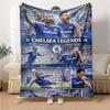 Chelsea Fc Football Player Blanket Ultra-Soft Perfect for Seaside Chair Picnics Four Seasons Universal Playful Design