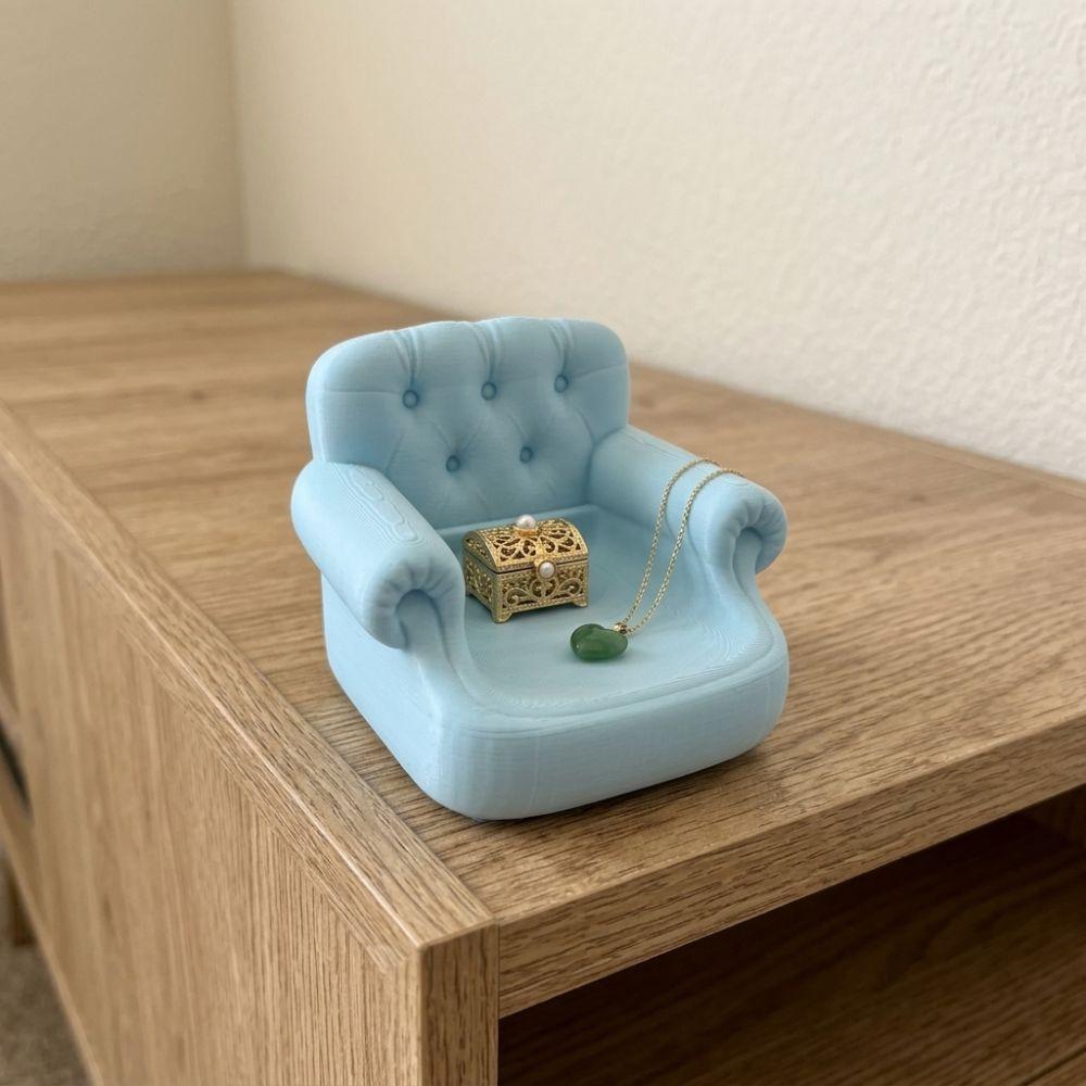 Plastic Couch Jewelry Tray 3D Printed Desktop Trinket Holder Small Sofa Statue Party Supplies
