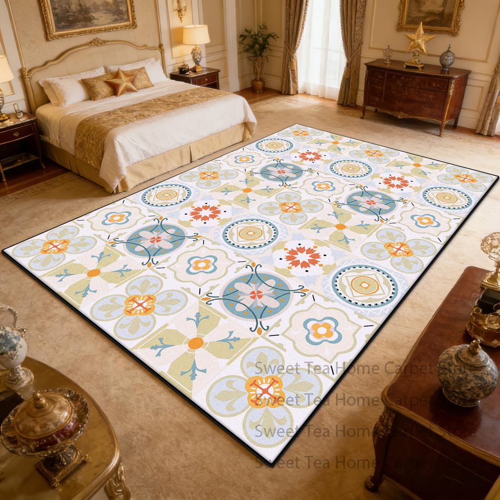 Bohemian Ethnic Patchwork Bedroom Carpet Decoration Home Washable Non-slip Dining Room Mandala Rug Large Area Softy Parlor Mat