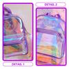 CALLARON Clear Heart PVC Transparent Backpack for x x Lightweight and Perfect for Field and Concerts Kids' Backpack, Pattern, Material, Girls, 4"