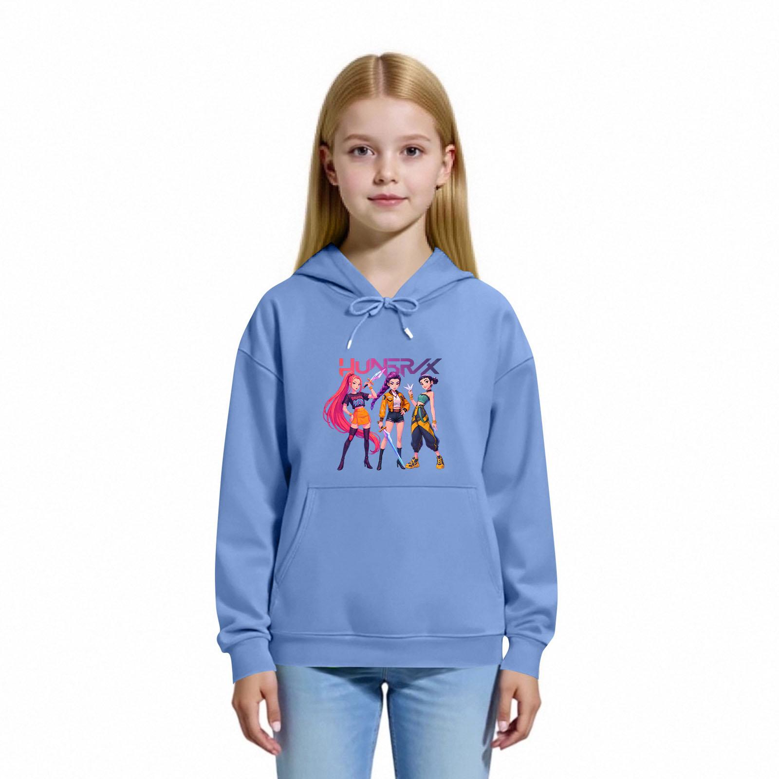 

Children s Hoodie Boys And Girls Fashion Printed Long-sleeved Hoodie 150 небо синє кольору
