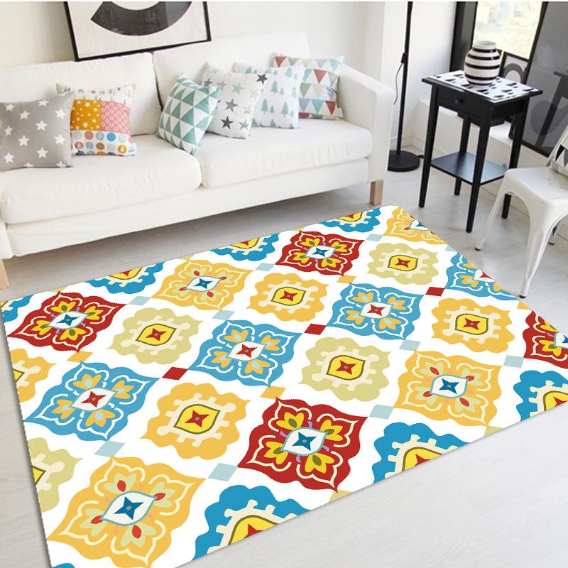 Tištěný koberec Severský obývací pokoj Ložnice Koberec k posteli Vstup do ložnice Protiskluzová podložka na podlahu Rohožka