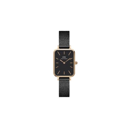 [Official Shop / 2-Year Warranty / Official Import] Daniel Wellington DW Women's Quadro Watch, 20x26mm, Pressed Ashfield RG Black. This square watch i