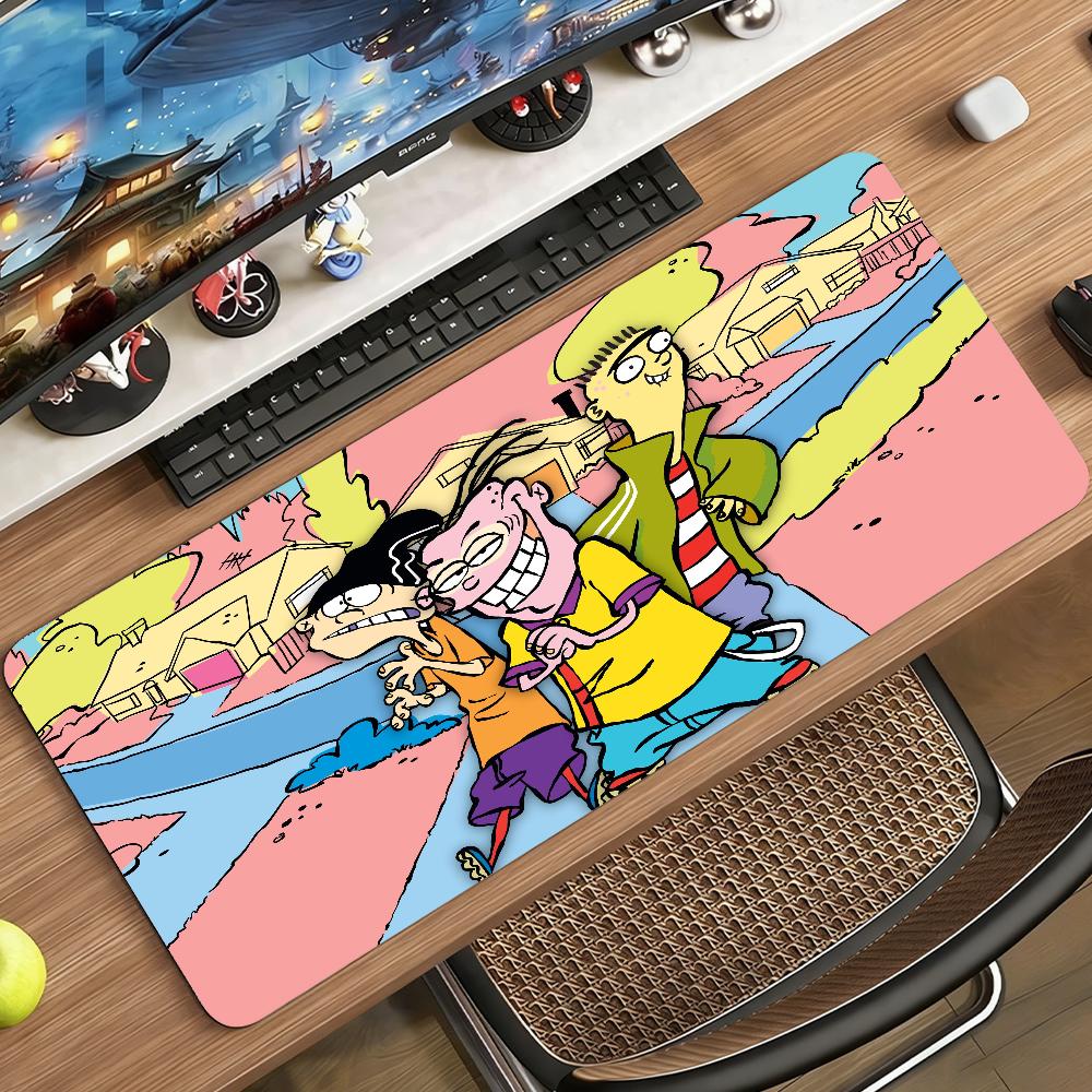 Cartoon E-Ed Edd n E-Eddy-S Mouse Pad Non-slip Rubber Gamer Balance Computer Mat Decoracion Deskmat Laptop Office Large