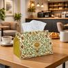1pc Tissue Box Holder with Traditional Classic Design-Acanthus Leaf Botanical Floral Symmetry,Durable Polyester,Ideal for Kitchen,Living Room,Bedroom,