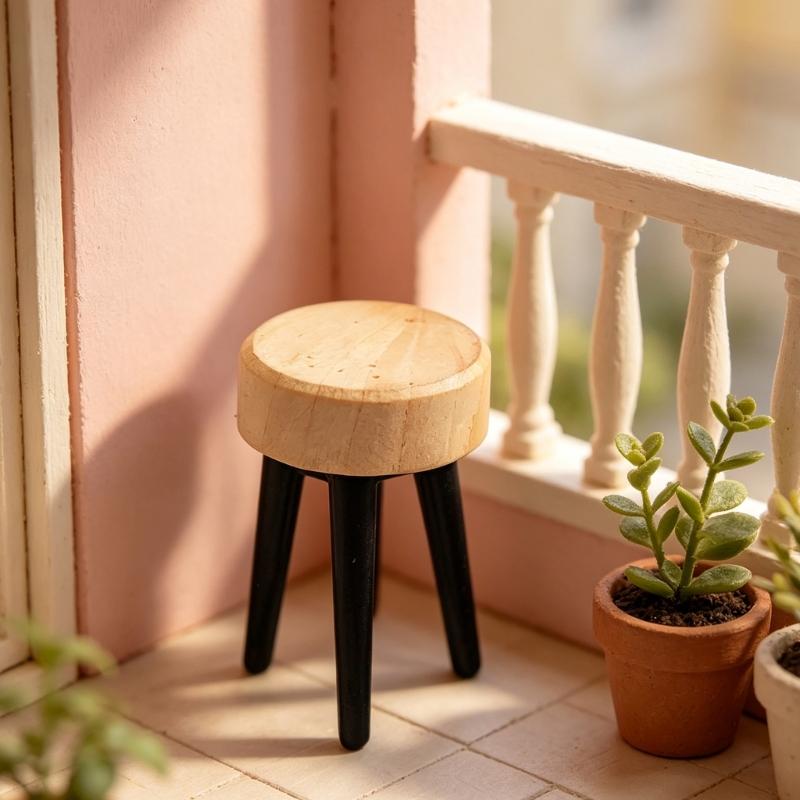 1:12 Scale Miniature Wooden Doll House Bedroom Furniture Model Figurine For Realistic Scene Setting Display Decoration
