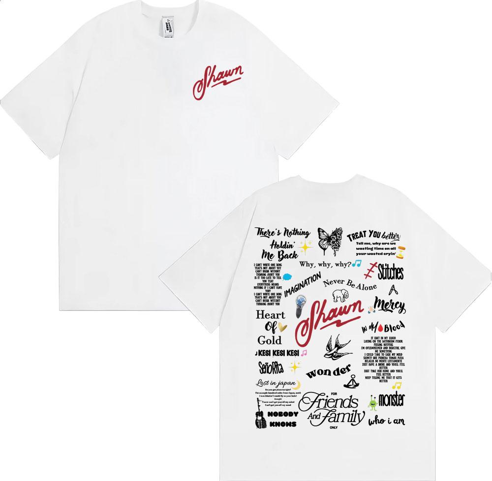 2025 Summer Shawn Mendes Album Tour Mens Casual Tshirt 100 Cotton Oversized Tshirt Retro Hiphop Pop Loose Music Tshirt