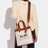 Coach Field 30 Classic Horse And Carriage Print Large Capacity Leather Tote Bag Women tote Brown White C8461-B4TXF