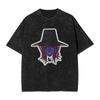 Vintage Derby Blue Tiger Kpop Demon Hunters T-Shirts Men Crew Neck Cotton Washed T Shirt  Short Sleeve Tees Clothes