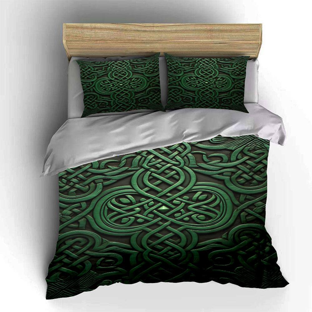 Intricate green Celtic knots. Bedding sets Duvet cover sets Duvet covers Pillowcases(1 * Duvet Cover 2 * Pillowcases without duvet insert)