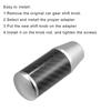 Uxcell Automatic Manual Gear Stick Shift Knob Transmission Gear Lever Stick Shifter Handle Carbon Fiber Pattern Silver Tone