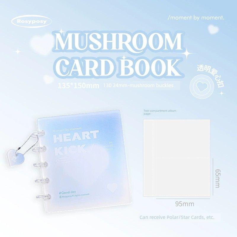 

Mushroom Buckle Card Binder Polaroid Album Loose-Leaf Two-Grid Star Chasing Storage Book Aidou Album Mini Truck Transparent Inner Page Blue [30 pages can hold 120 sheets]]