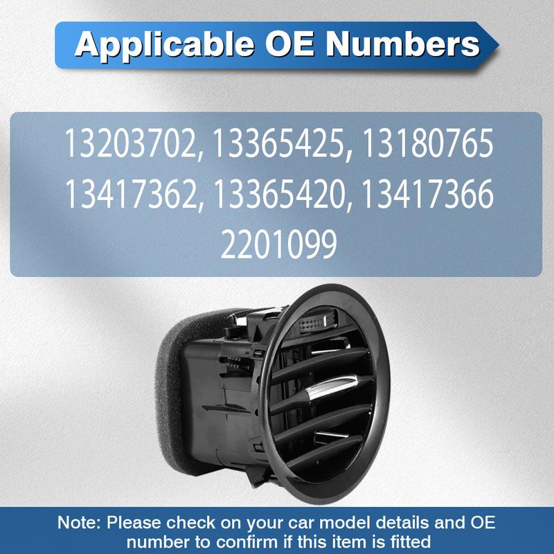 Dashboard Air Vent Heater Air Vent Grille Cover for Vauxhall Corsa D 2006 2007 2008 2009 2010 2011 2012 2013 2014 13203702