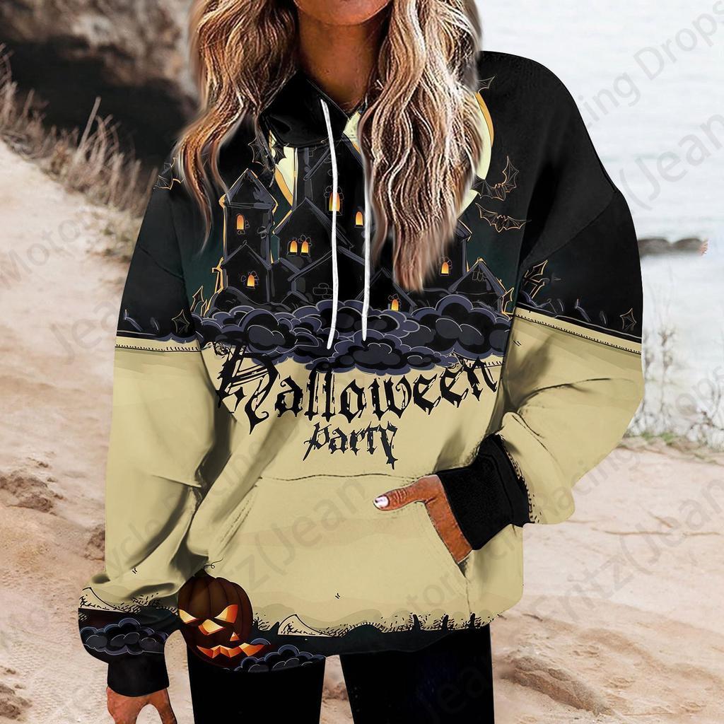 Happy Halloween 3d Print Hoodie Women Fashion Oversized Hoodies Women Sweats Halloween Hoodie Sweatshirt Women Tracksuits Coat