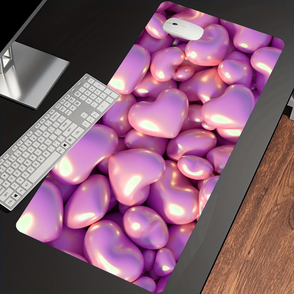 Kawaii Heart Mouse Pad Desk Mouse Pad Cute HD Desk Pad Extended Gaming Keyboard Mats Large XXL Gamer Mousepad 90x40