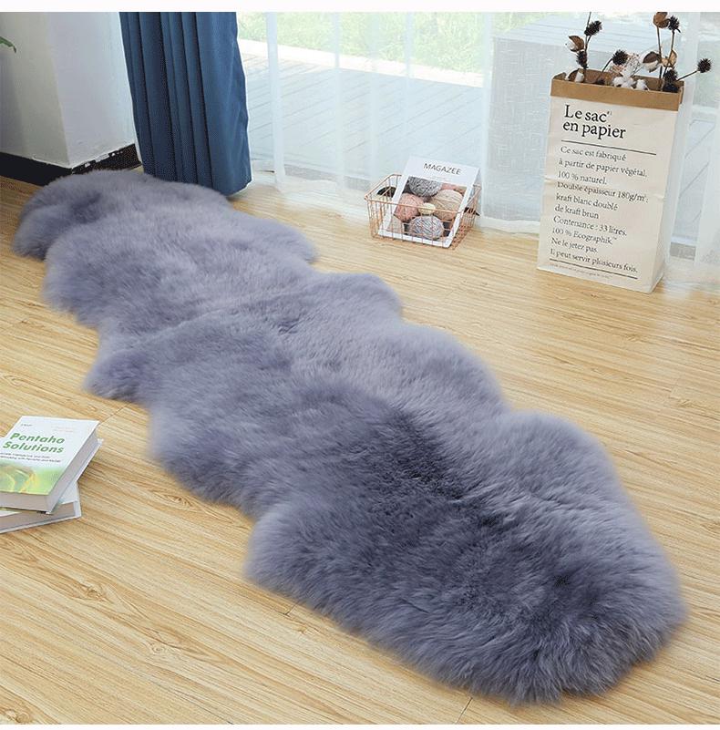 Thickened Whole Sheepskin Wool Cushion for Sofa, Chair, Bedroom, Living Room, or Bay Window.