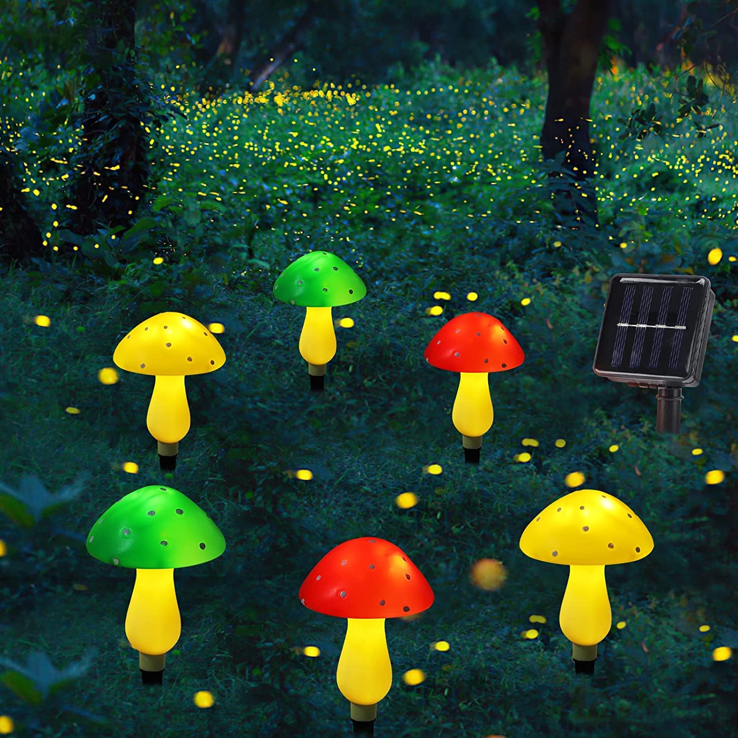

Solar LED Mushroom Fairy Lights String Recessed Outdoor Garden Decoration Mushroom Illumination Lights with Solar IP65 Perfect for and Weddings