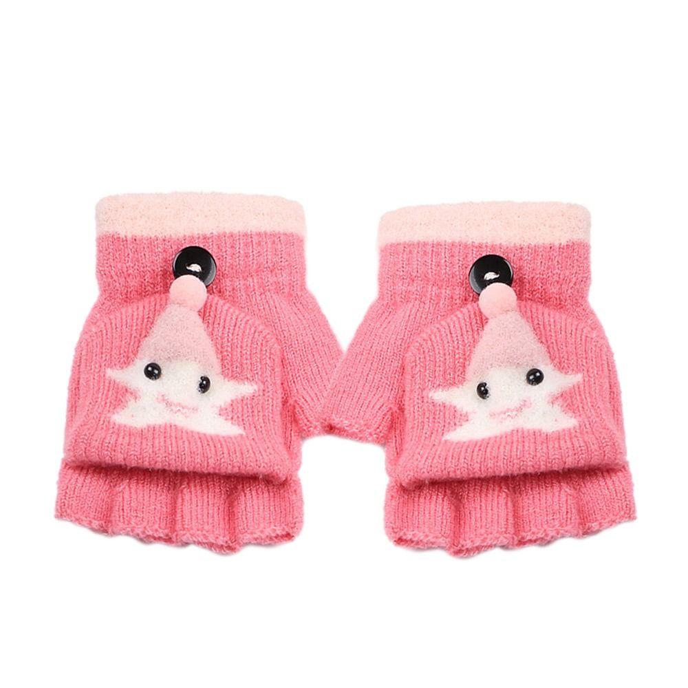Armscye 4 Pair Kids Fingerless Gloves, Winter Warm Convertible Flip Top Gloves, Winter Warm Half Finger Mitten For Kids Boy Girl 3 10 Years