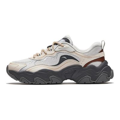 Meteor Fabric Synthetic Leather 3 Fashion Trend Shock Absorption Wear Resistant Low Top Casual Shoes Women Sneaker Light-Gray Brown 122448856-8