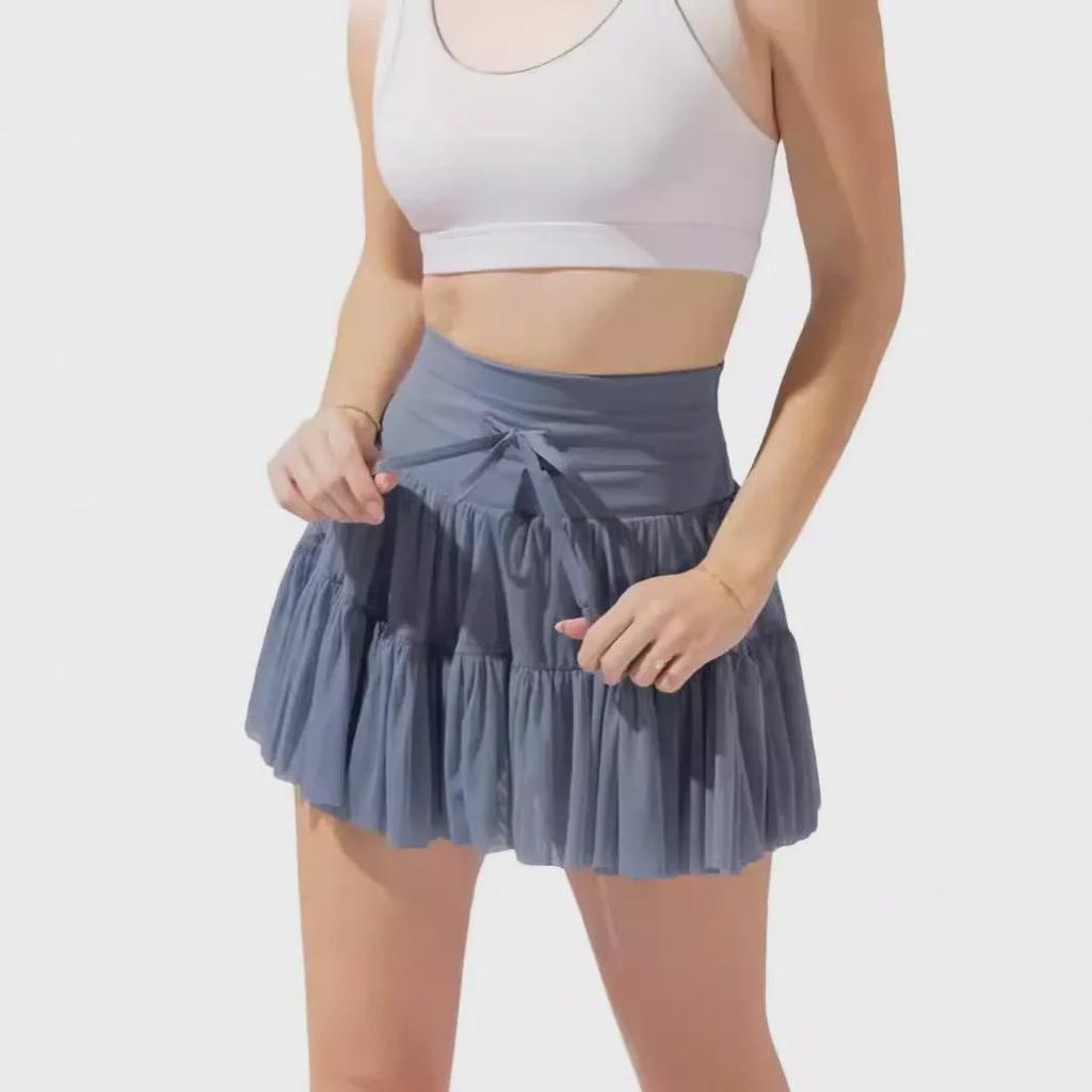 High-Waist Lace Pleated Safety Shorts Skirt for Women - Anti-Exposure, Spring/Summer