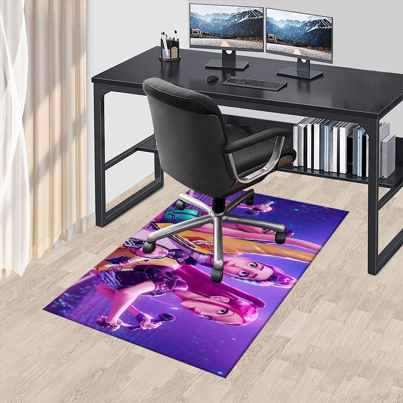 

Vivid Neon Fashion: Bold Colors & Unique Prints for Modern Style Lovers Offic Chair Mat, K-pop Theme Carpet, Non-slip, Soft and Durable Lei 60cm by 90cm