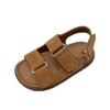Retro mattes Leder braun Britischer Stil Strandschuhe Mädchen Baby Junge weichsohlige Sandalen 2025 neue Sommerschuhe rutschfest