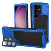 For Samsung Galaxy S24 Ultra Case Aluminum Alloy+Silicone Lens Kickstand Phone Cover with PET Film