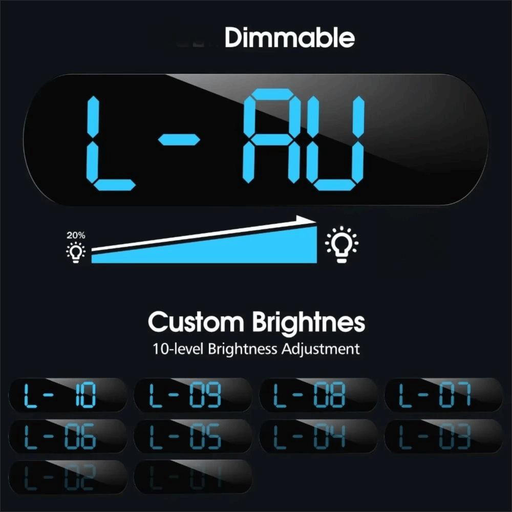 Humidity Display LED Digital Wall Clock Electronic Alarm Clock  Wall-mounted Decoration