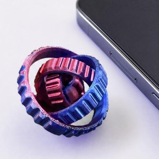3D Printed Spinning Gear Fidget Toy, Stress Relief Rotating Gear Ring Sensory Toy, Spinning Gear Decompression Desk Toy for Kids Adults