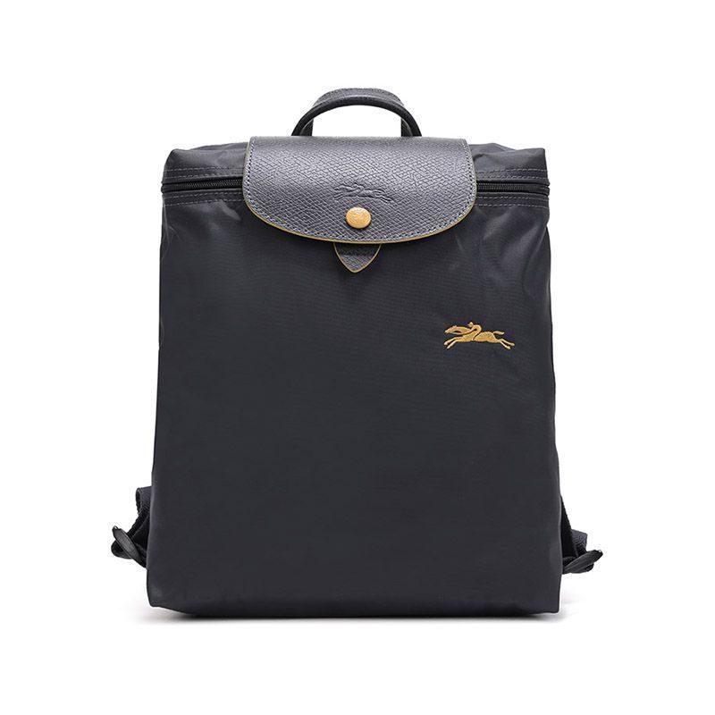 Longchamp Le Pliage Club Polyamid Nylon mit Leinwand Rucksack Mini Damen Metallgrau 1699619300