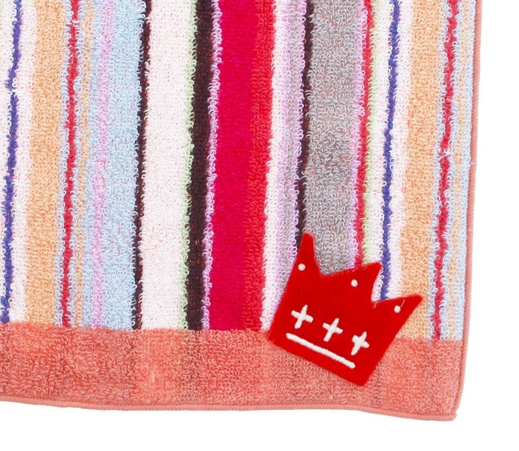 Imabari Towel Face 28 x Towel, Multi-Stripe, Kids, Orange, Approx. 65cm, MM0802-0100-41