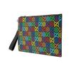Gucci GG Canvas Rainbow Print Leather Wristlet Clutch Bag Black Daily Party Shopping 601087-H20BN-1058
