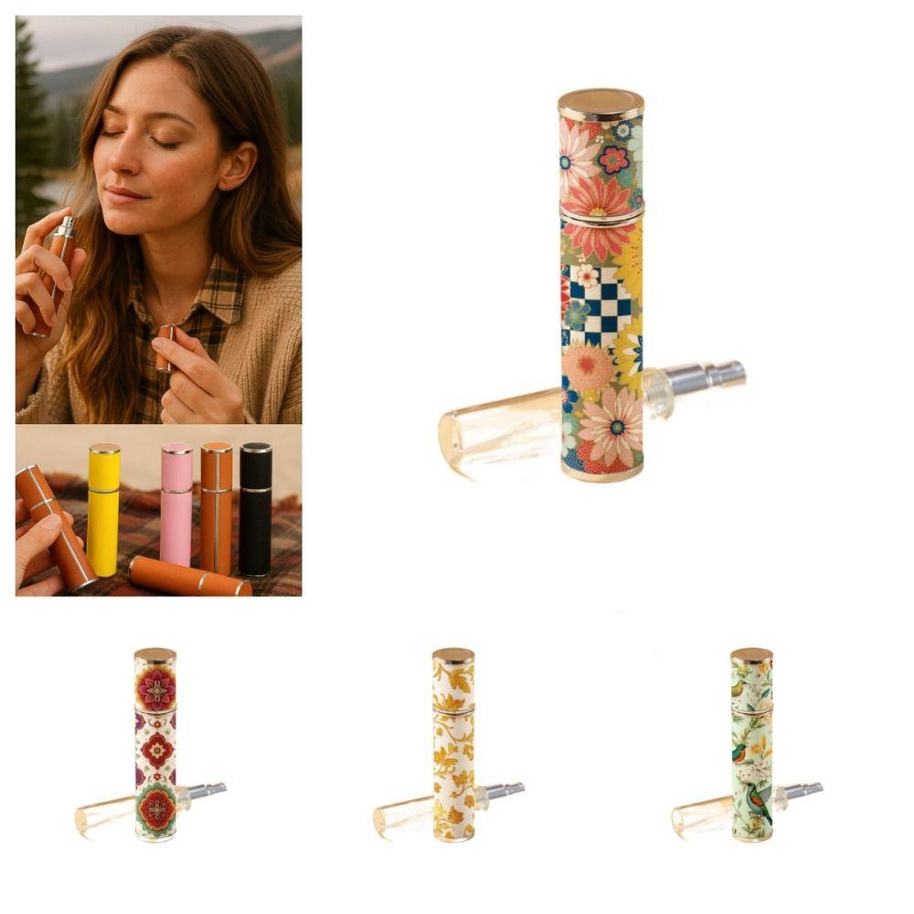 10ml Mini Perfume Bottle PU Leather Empty Cosmetic Containers New Spray Rotating Bottle Gift