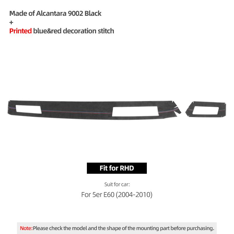 Para BMW Serie 5 E60 2004-2010 Hecho de Alcantara Panel del Tablero Embellecedor de Instrumentos Pegatina de Rendimiento Accesorios Interiores del Coche