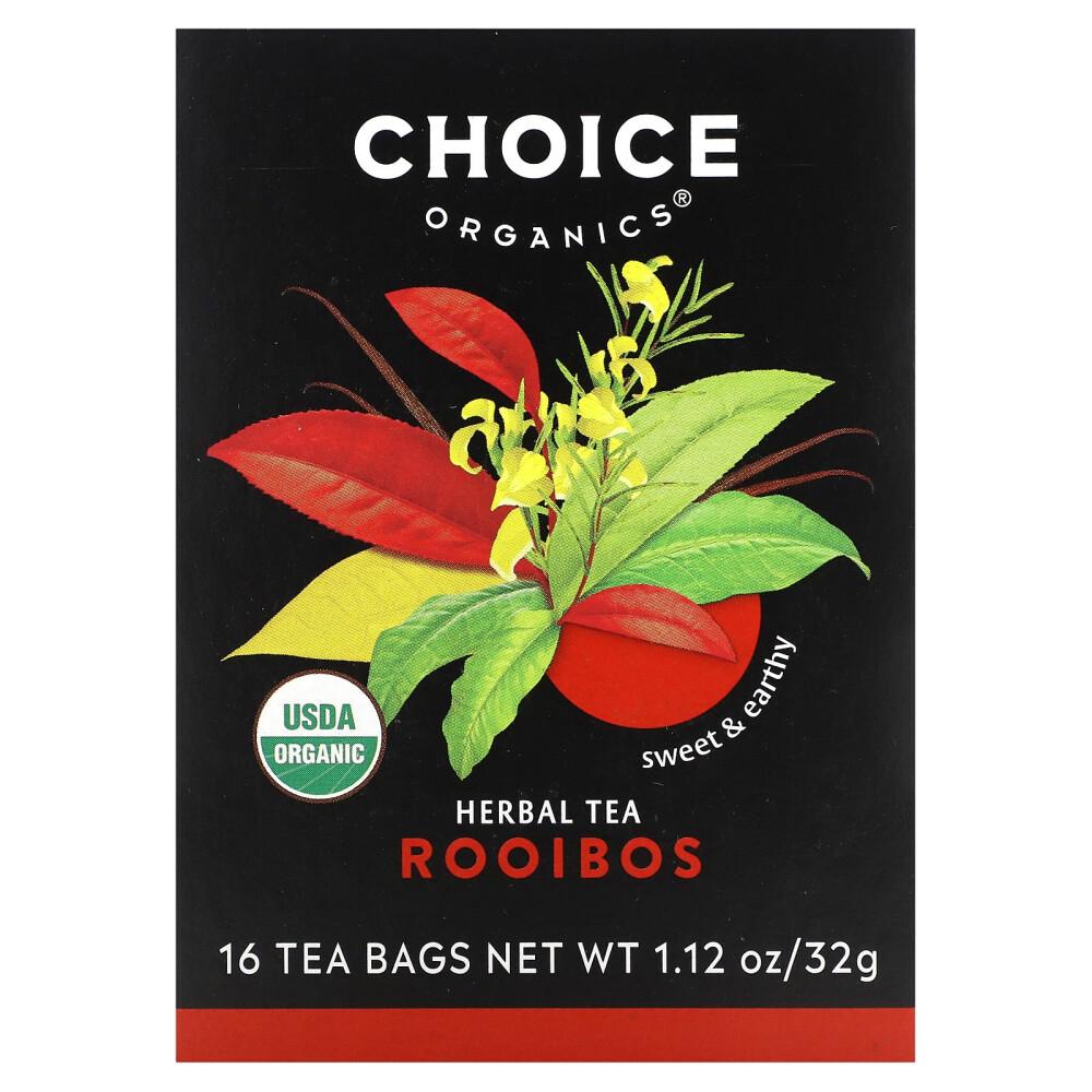 iHerb Choice Organic Teas Rooibos Herbal Tea, Caffeine-Free, 16 Tea Bags 32g (1.12oz)