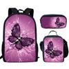Creative 3d Butterfly Laptop Backpack With Pencil Case And Organizer For School
