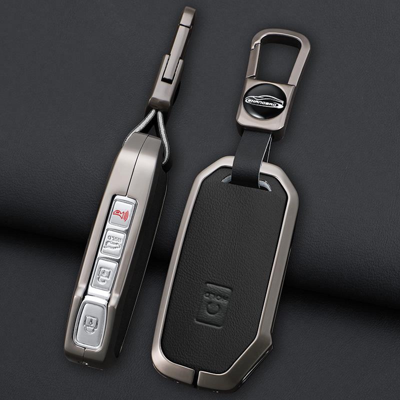 Zinc Alloy Leather Car Key Fob Case For Kia Ceed Cerato Forte Niro Seltos Sorento Soul Sportage Telluride K5 Keyless Case