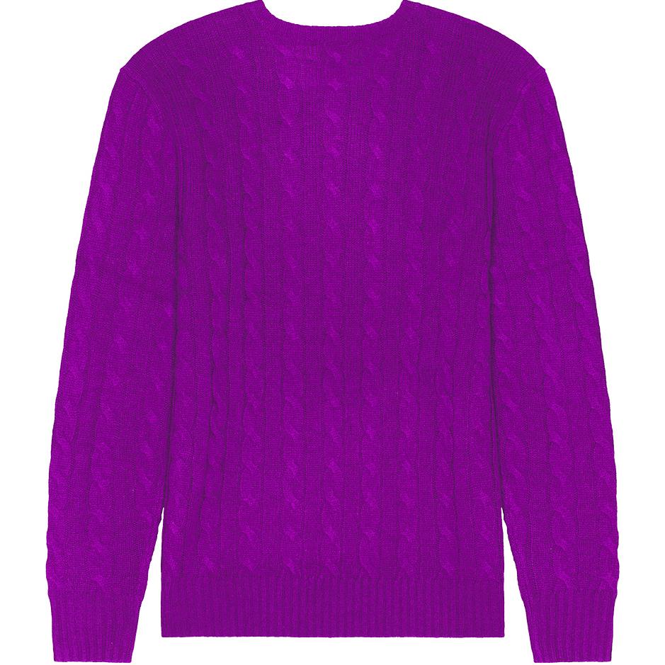 Polo Ralph Lauren Solid Logo Round Neck Long Sleeve Knit Sweater Men sweater Purple 710876762-025